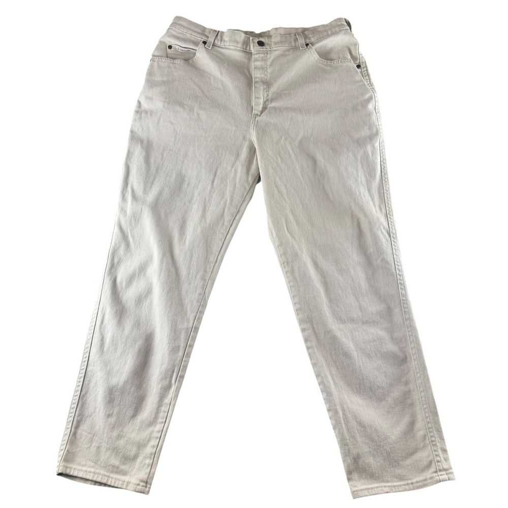 Lee Original Jeans Tan Khaki High Waisted‎ Tapered Leg Denim Pants Size 16S